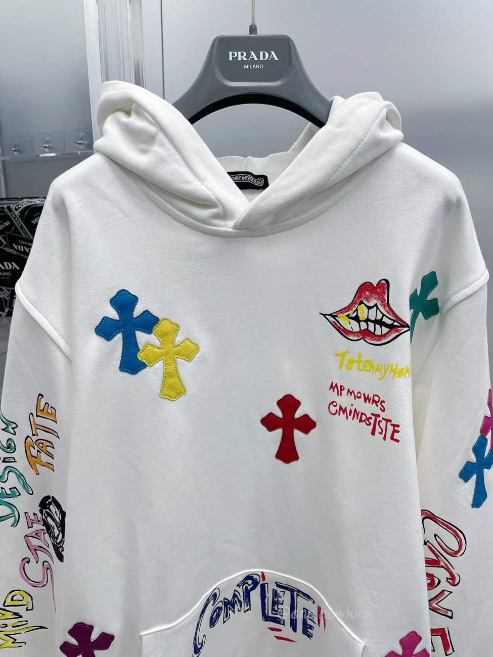 Chrome Hearts Multi Color Cross Hoodie Black White Gray (2) - newkick.cc